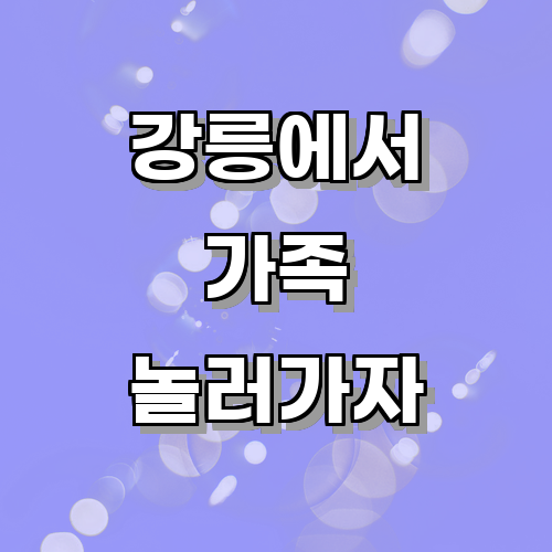 강릉에서 가족 단위로 즐길 수 있는 레저 활동은 어떤 것들이 있을까?