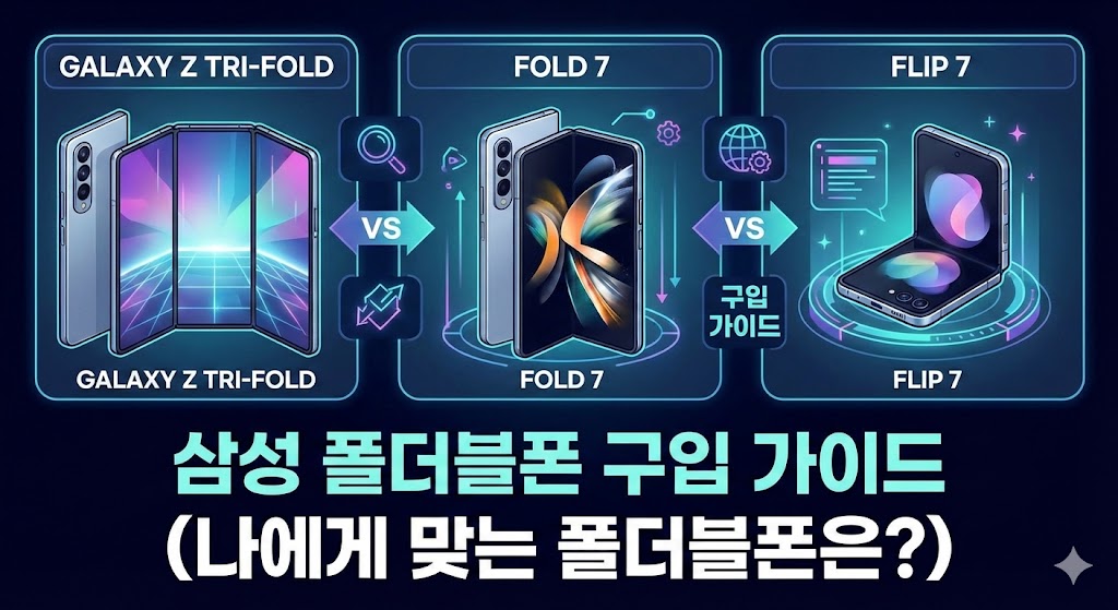 갤럭시 Z 트라이폴드 vs 폴드7 vs 플립7: 삼성 폴더블폰 구입 가이드