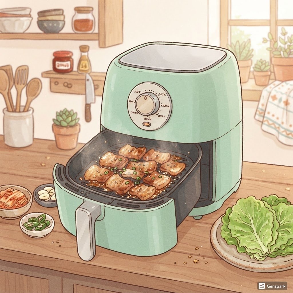 [자취생 간단 요리]에어프라이어 통삼겹살 (2단계조리, 온도시간, 레스팅)