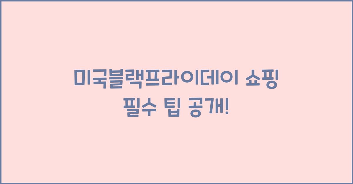 미국블랙프라이데이