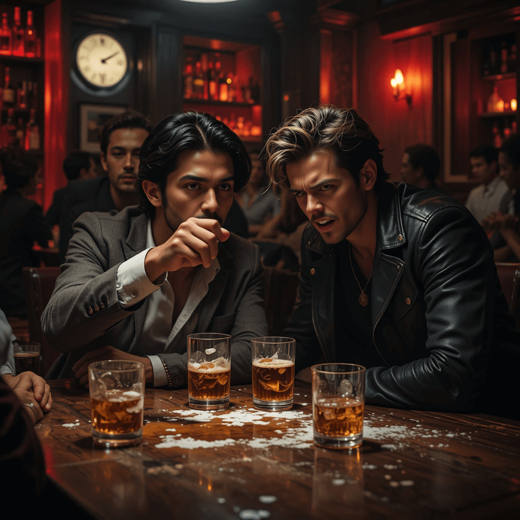 좋아하는 연예인이 나오는 흉몽 중 함께 술을 마시다 싸우는 꿈의 참고이미지입니다.