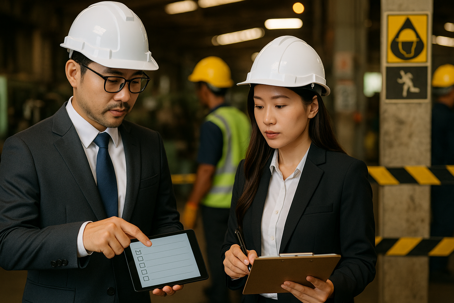산업현장 점검 중인 근로감독관