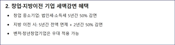 2025년 중소기업 세제혜택 총정리