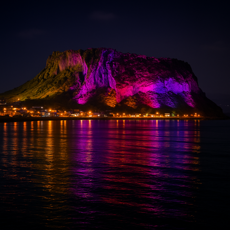 제주도 성산일출봉 야경