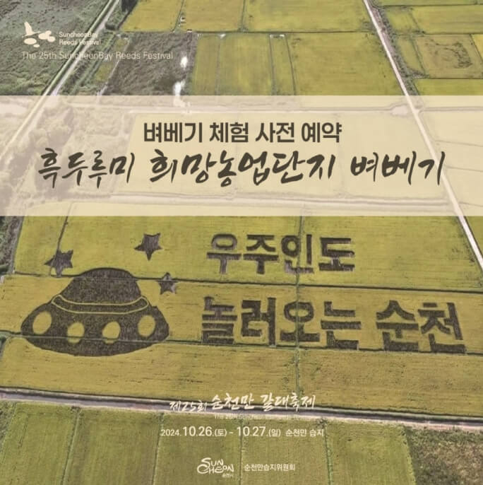 흑두루미 희망농업단지 벼베기 체험