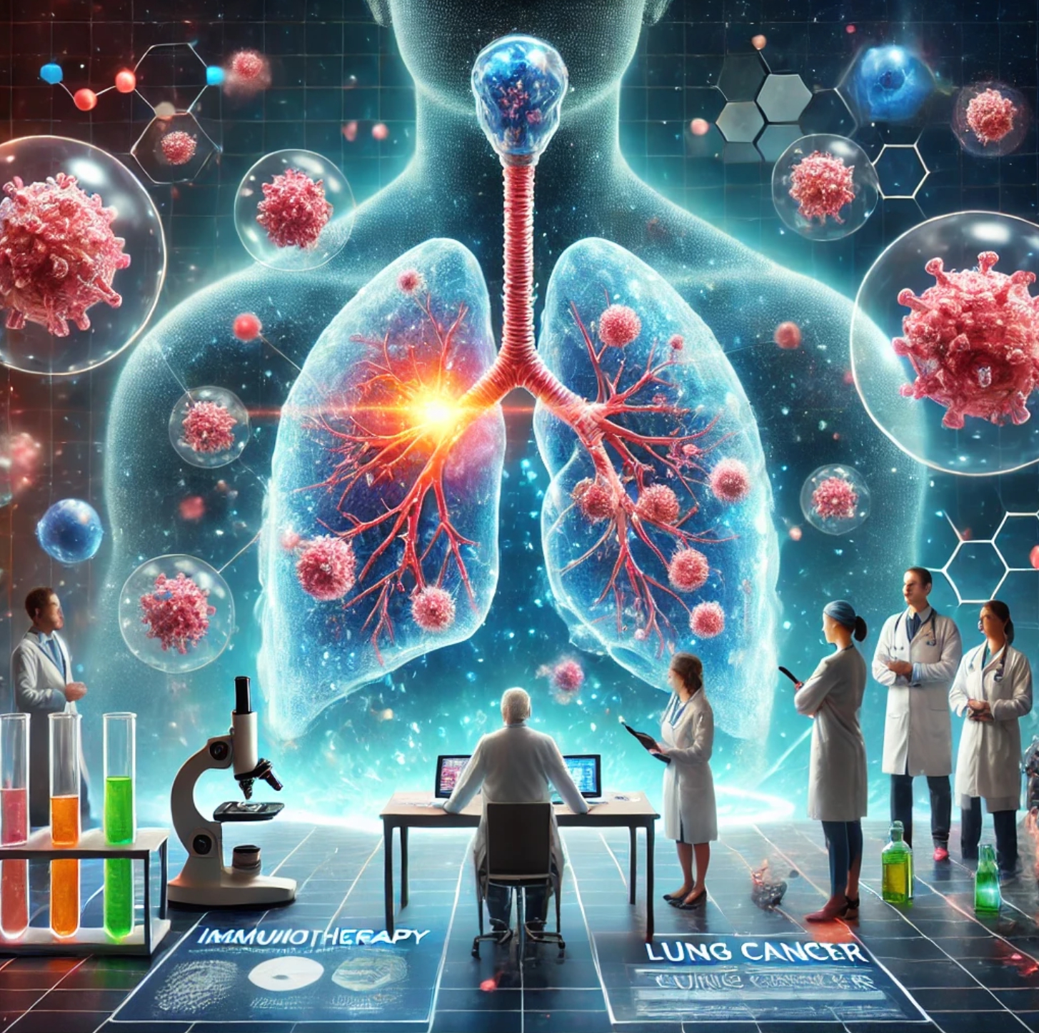 폐암치료의 희망을 표현한 사진