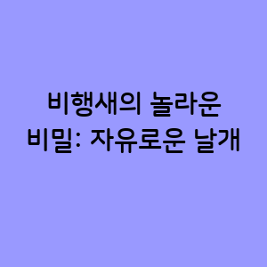 비행새의 놀라운 비밀