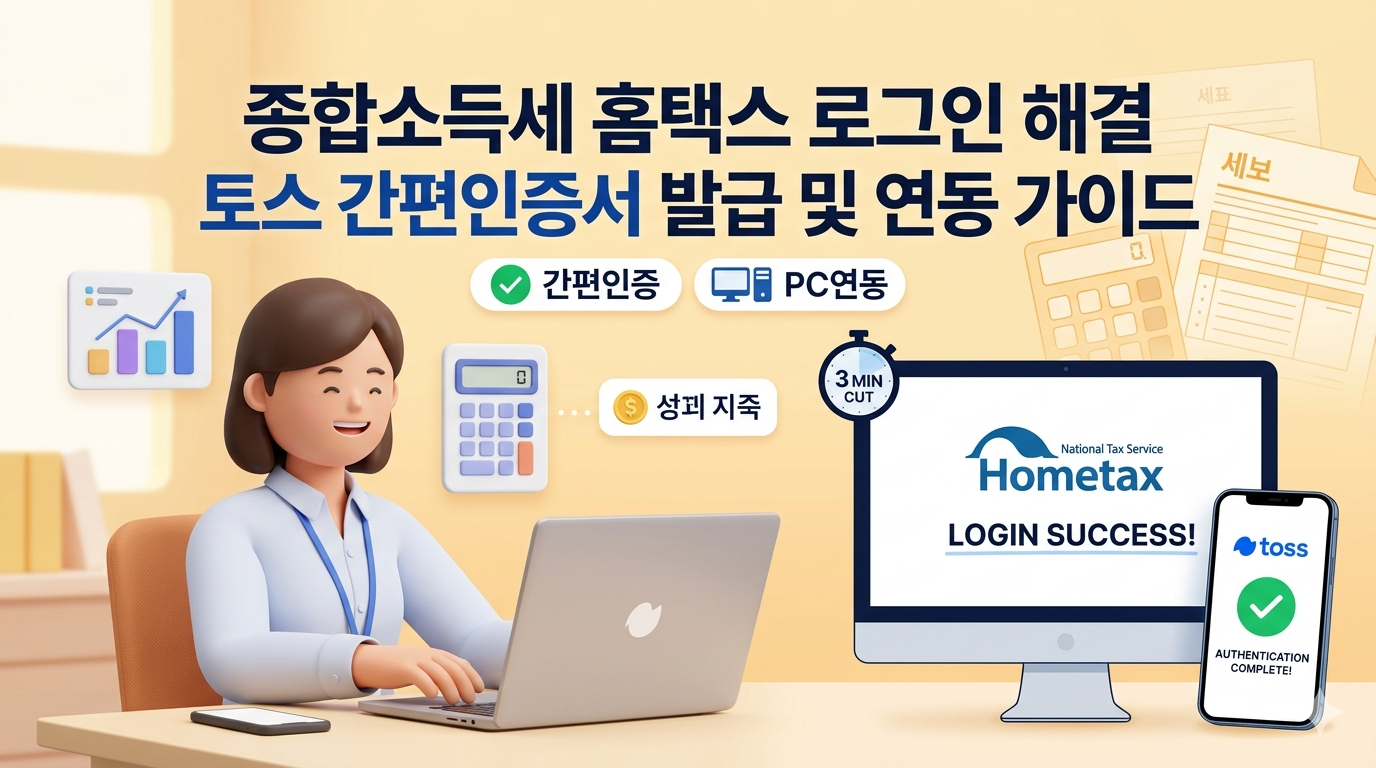 종합소득세 홈택스 로그인 해결 토스 간편인증서 발급 및 연동 가이드