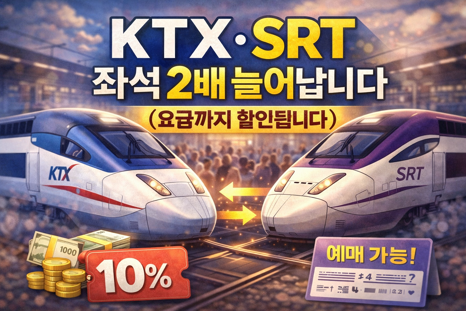 KTX·SRT 중련운행 좌석 2배 늘어납니다 관련 사진