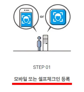모바일 또는 셀프체크인 등록