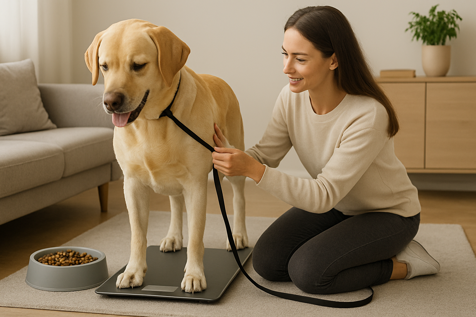 체중계에 올라간 강아지 이미지