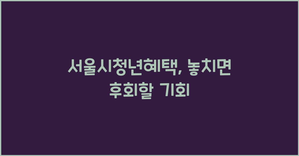 서울시청년혜택