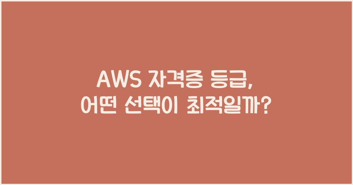aws 자격증 등급
