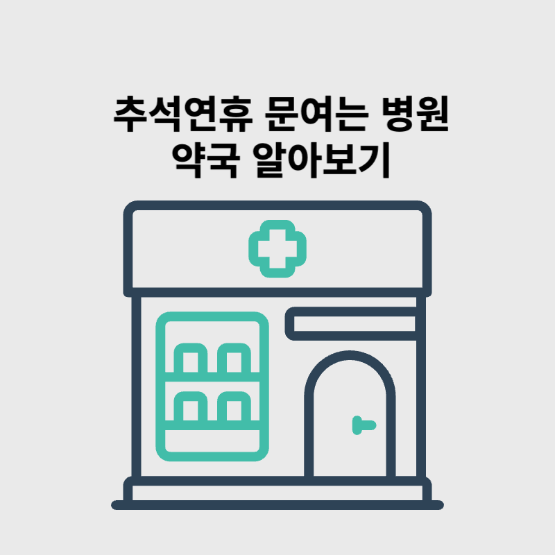 추석연휴 문여는 병원. 약국 알아보기