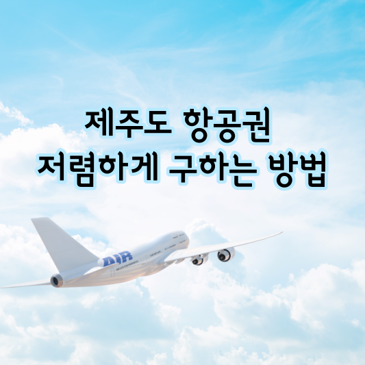 제주도 항공권 저렴하게 구하는 방법