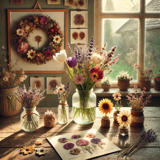 직접 키운 꽃으로 인테리어