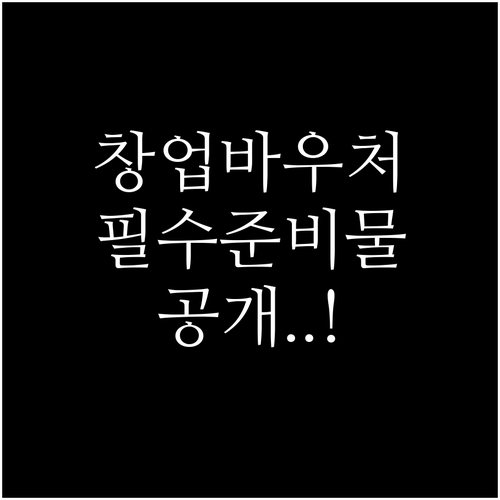 초기 창업자 소상공인 경영안정 바우처..