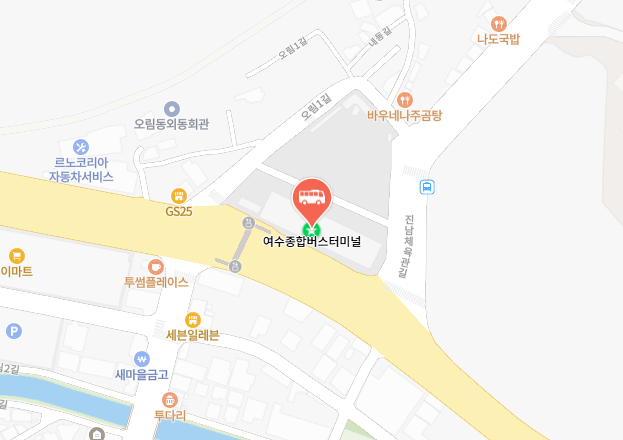 여수종합버스터미널 위치-지도
