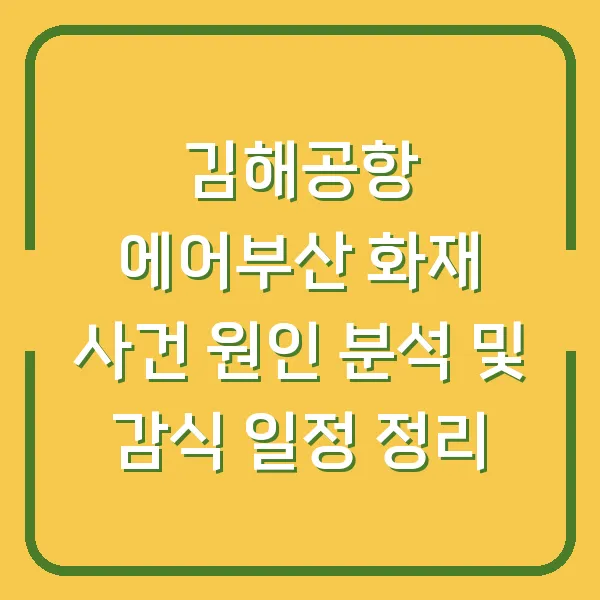 김해공항 에어부산 화재 사건 원인 분석 및 감식 일정 정리