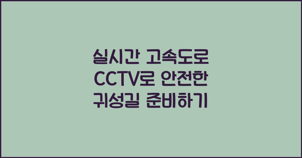 실시간 고속도로 cctv
