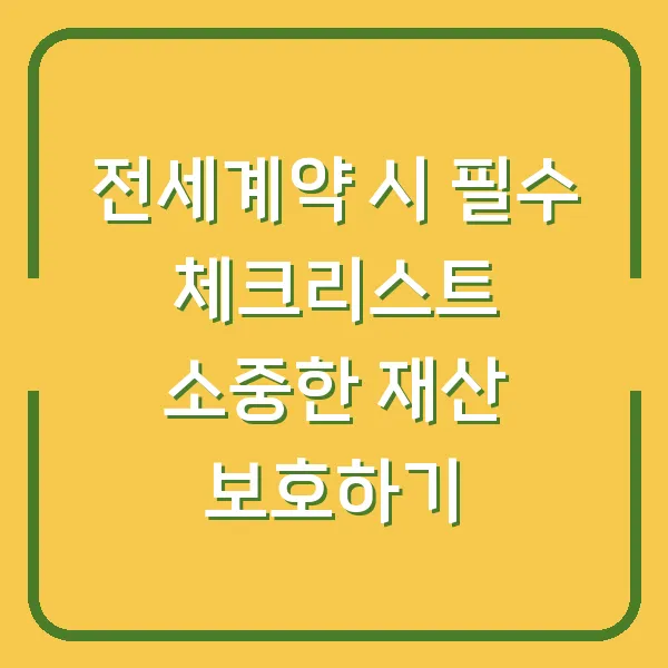 전세계약 시 필수 체크리스트 소중한 재산 보호하기