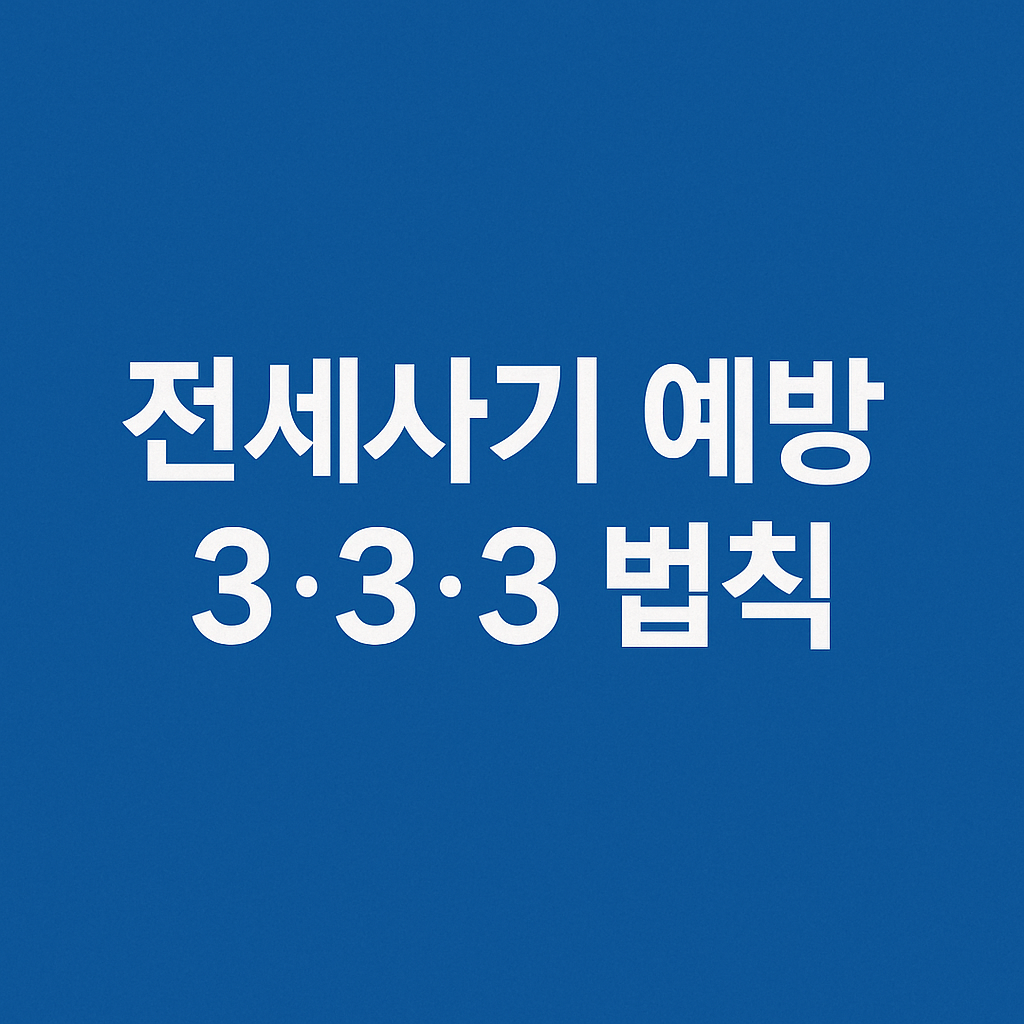 전세사기 예방하는 3·3·3 법칙