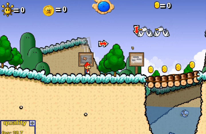 슈퍼마리오63-플래시게임-시작-화면