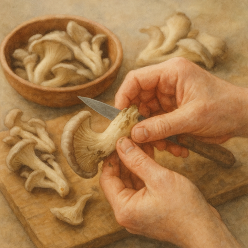 느라리버섯-손질