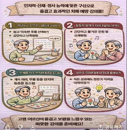 치매 초기·중기 어르신에게 적합한 강의 구성법