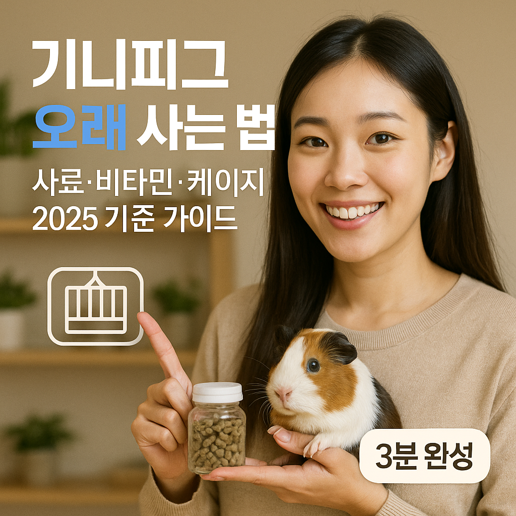 기니피그 오래 사는 법 | 사료·비타민·케이지 2025 기준 가이드