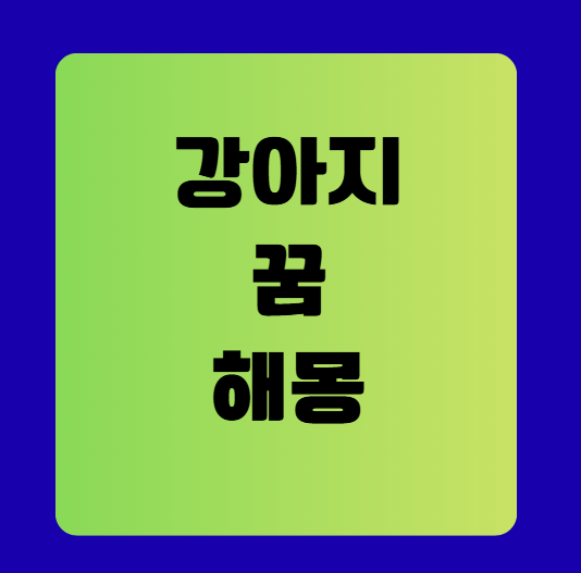 강아지 꿈 해몽 풀이(무료꿈해몽풀이)
