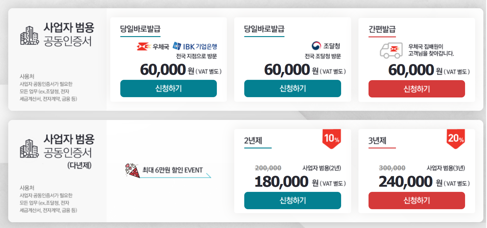 한국정보인증 홈페이지