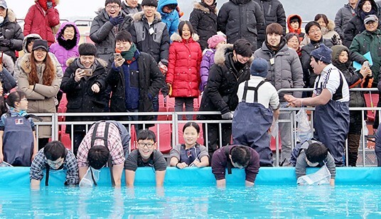 홍천강 꽁꽁축제, 프로그램 시간, 이용요금, 남녀노소 누구나 즐길 수 있는 얼음낚시, 맨손 송어낚시, 가족단위의 실내낚시터까지 제공합니다.