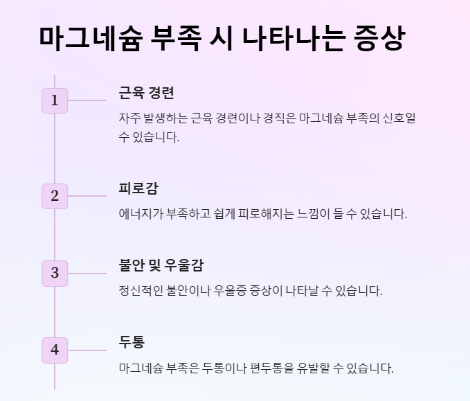 마그네슘 부족시 증상