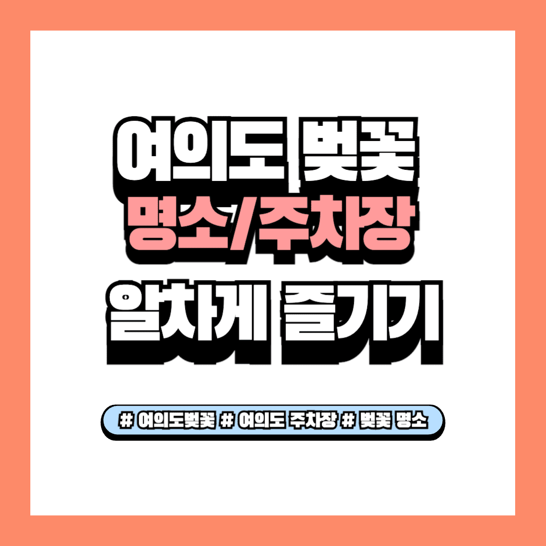 여의도 벚꽃축제 실시간 주차장 찾기 벚꽃 명소