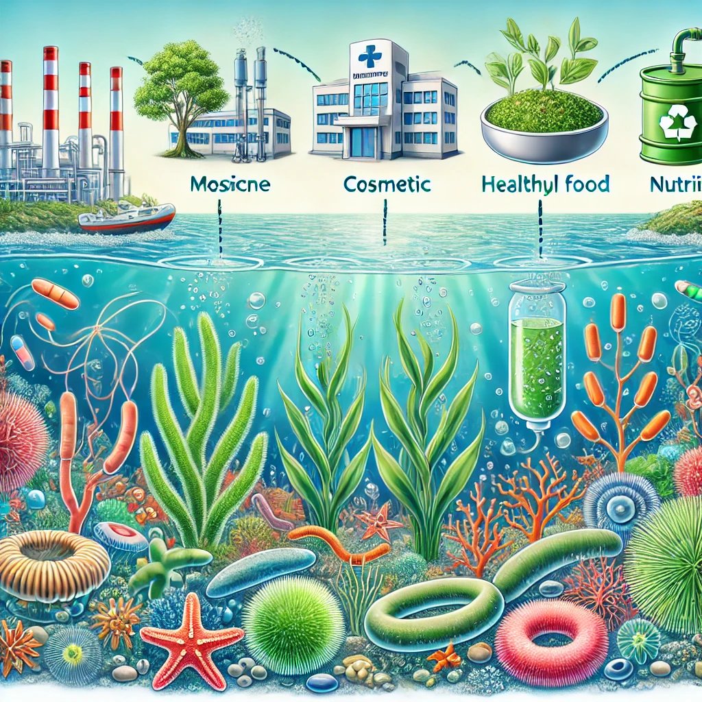 해양 미생물과 산업 을 그린 사진