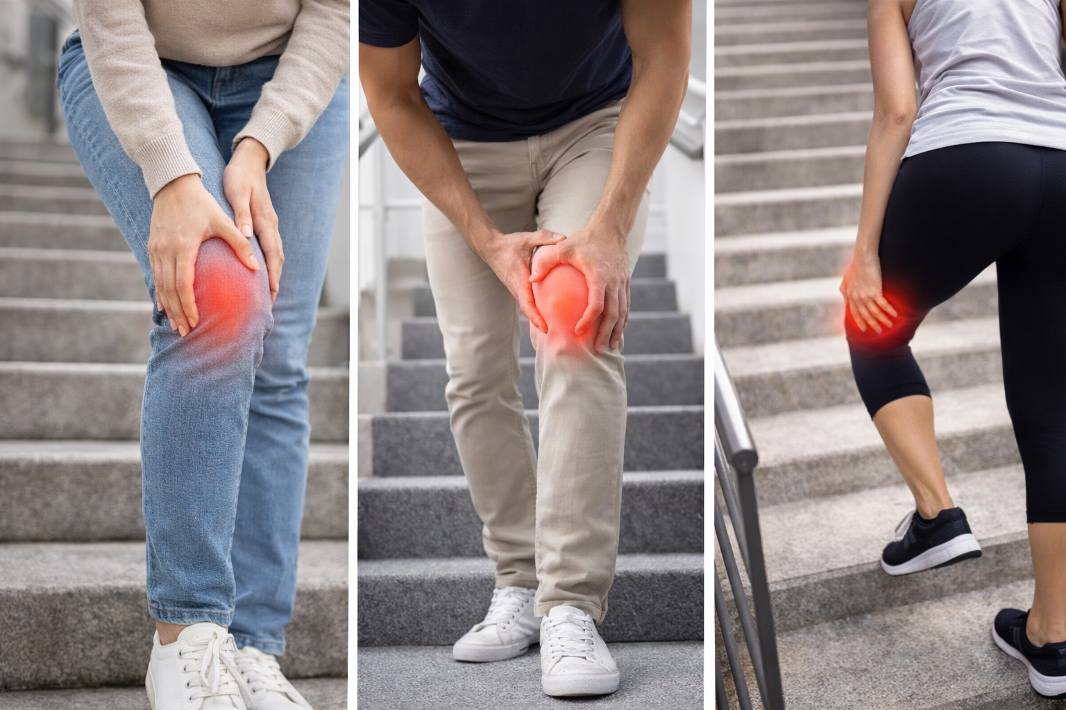계단 내려갈 때 무릎 통증 원인&middot;증상&middot;치료