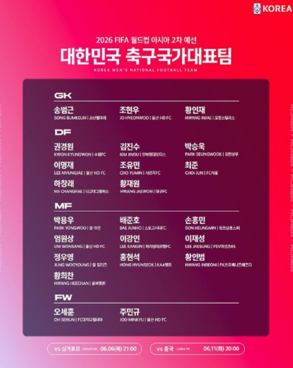 축구중계 손흥민 싱가포르