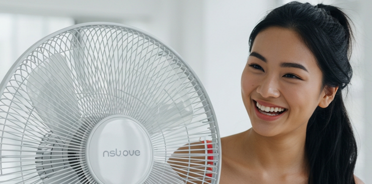 선풍기를 좋아하는 여자- 사진