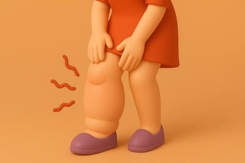 다리에 양말 자국