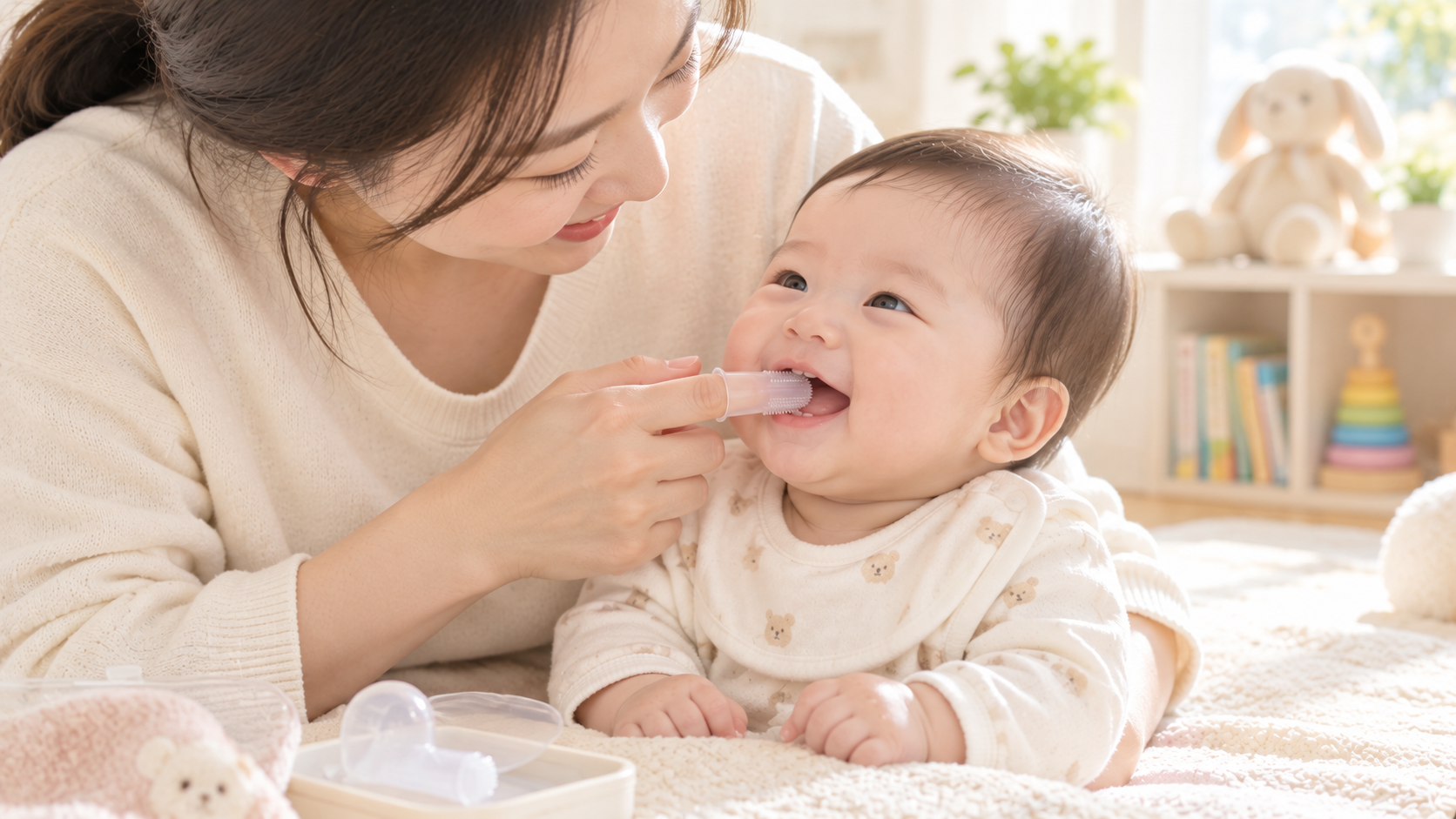 아기 첫 치아 나기 시작할 때 이앓이 증상 완화법과 잇몸 마사지, 무불소 저불소 치약 선택 가이드