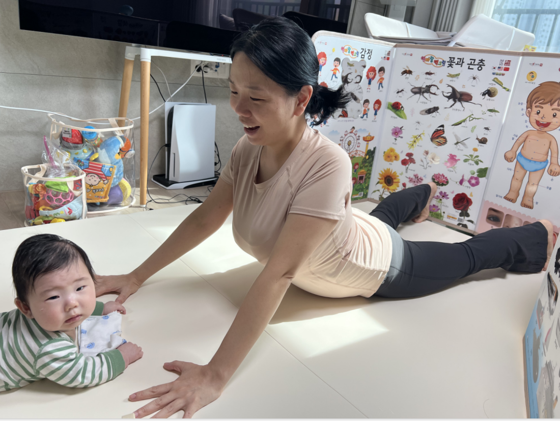 제왕절개 후 복부회복을 위한 필라테스 동작,스완