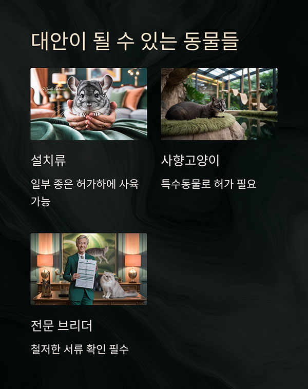 애완동물로 대체 가능한 유사한 동물은?