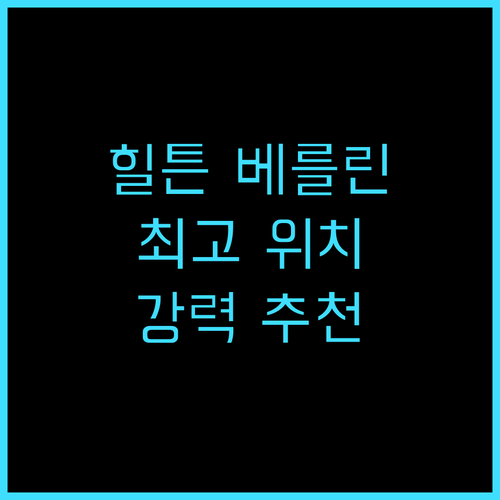 힐튼 베를린 추천 후기 최고의 위치 ..
