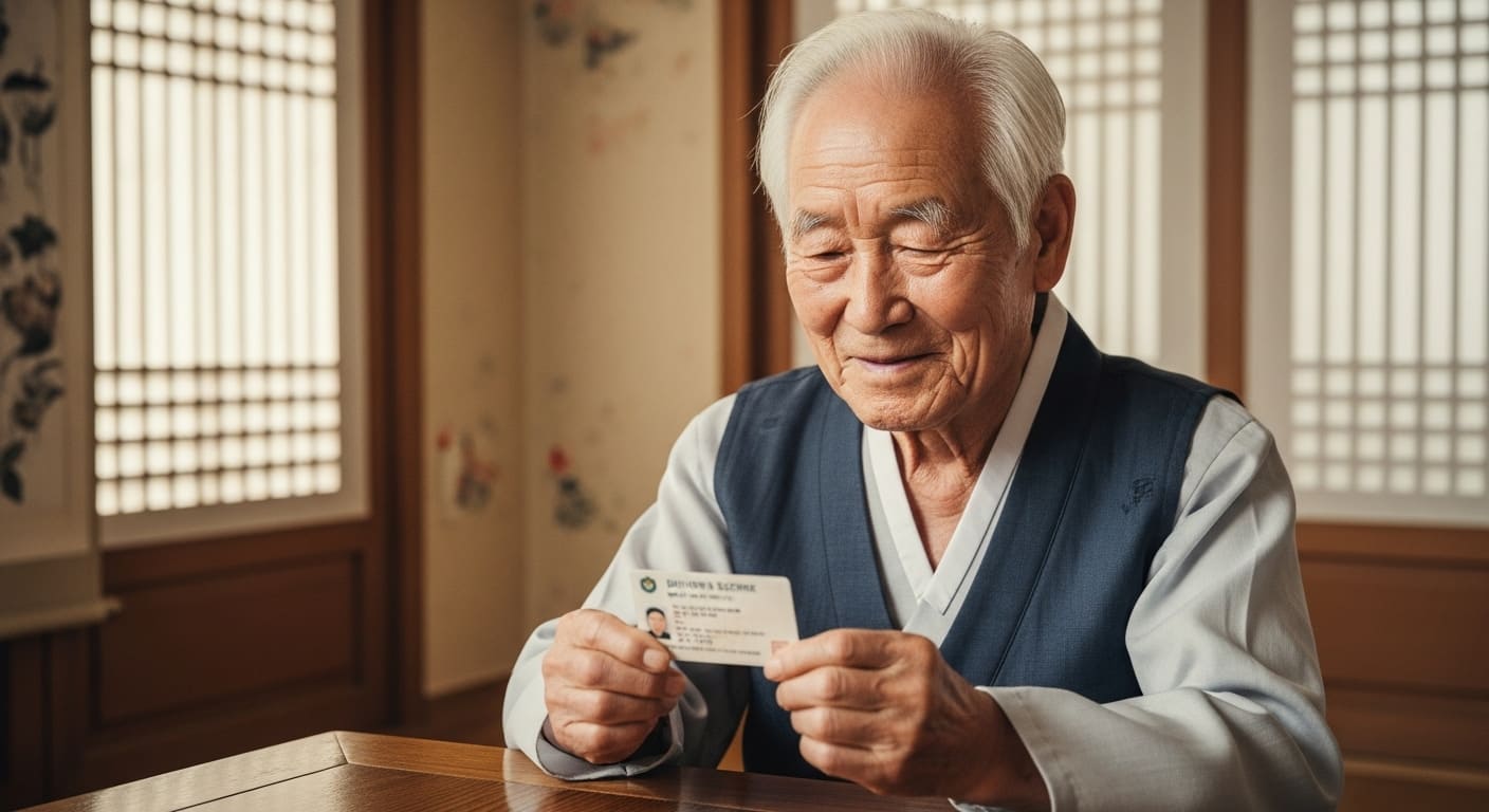 경찰서 창구에서 면허 반납을 접수하는 모습