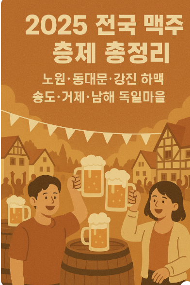 2025 전국 맥주축제 총정리 — 노원·동대문·강진 하맥·송도·거제·남해 독일마을 관련 사진