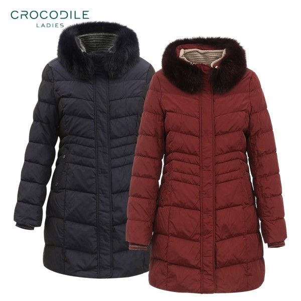 크로커다일레이디 밍크 목폴라 미디 다운패딩 CL9WDW206