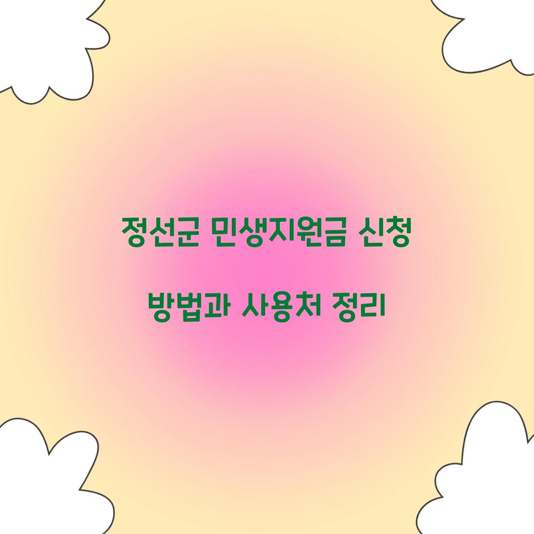정선군 민생지원금 신청