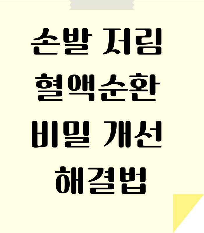 혈액순환 개선으로 손발저림을 개선하는 방법 알아보기