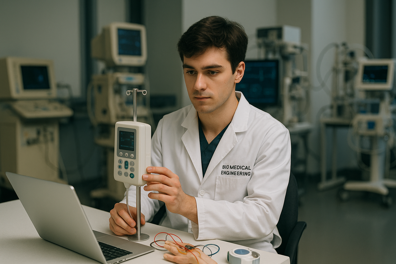 바이오메디컬공학과 실습중인 학생의 모습